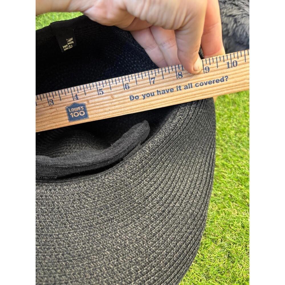 Womens Wide Brim Sun Hat Black Summer Travel Beach Garden Butterfly Accent - Picture 9 of 10
